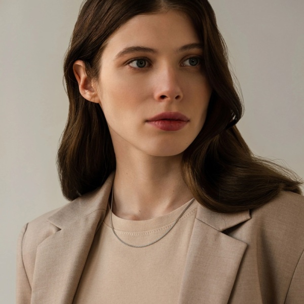 Цепь из белого золота, плетение «Гурмета»